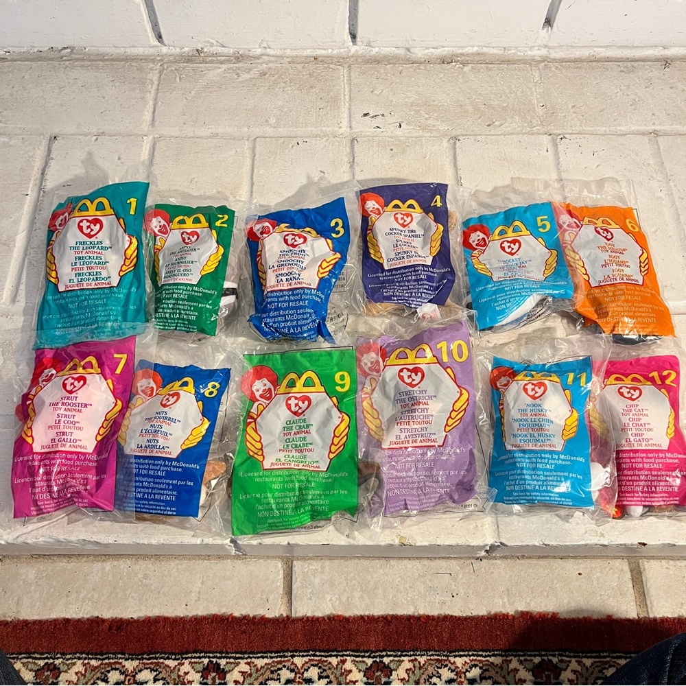 Complete Set Of 12 Vintage 1999 Unopened McDonalds TY Little Beanie Babies